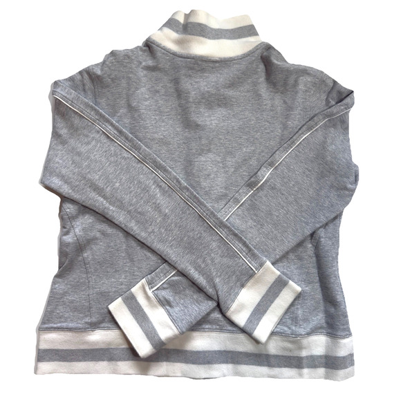 Vtg Y2K Nike Athletics Full Zip Sweatshirt Womens Medium Ribbed Collar Stripe - Picture 3 of 6